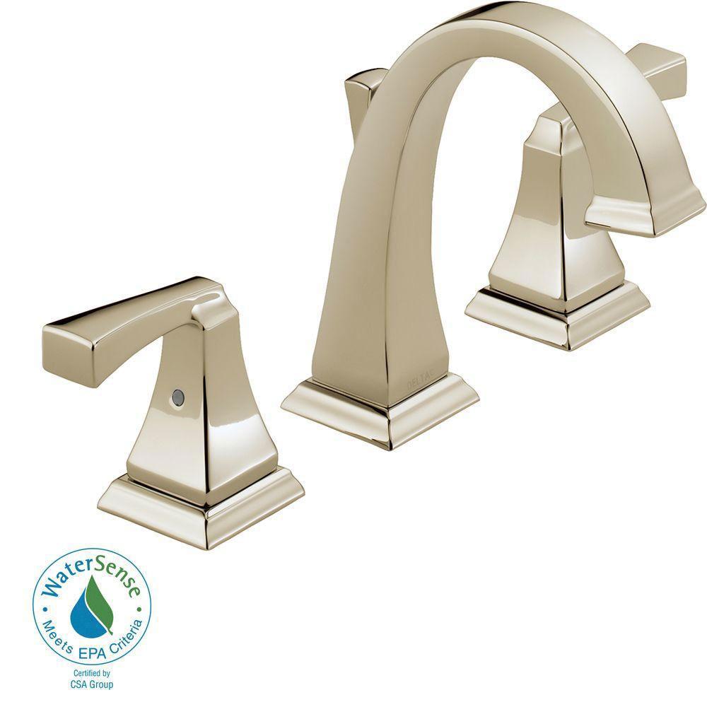 Delta Dryden 8 Inch Widespread 2 Handle Bathroom Faucet In Polished Ni Faucetlistcom