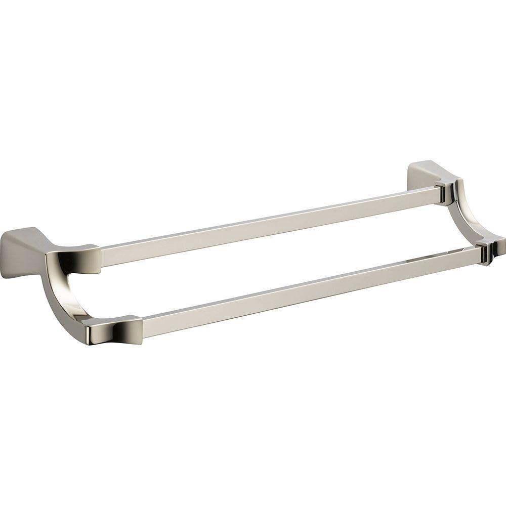 Delta Tesla 24 Inch Double Towel Bar In Polished Nickel 718265 Faucetlist Com