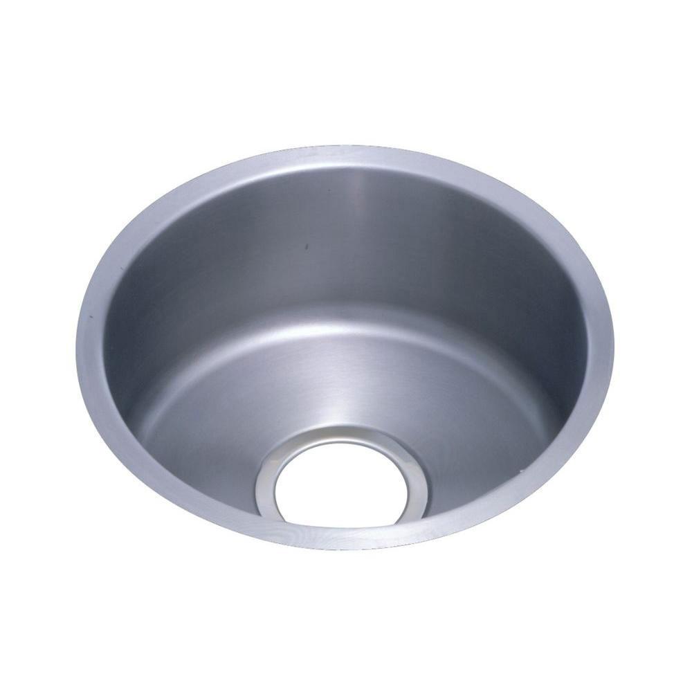 Elkay Lustertone Undermount Stainless Steel 14 3 8x14 3 8x6 0 Hole Single Bowl Bar Sink 301357