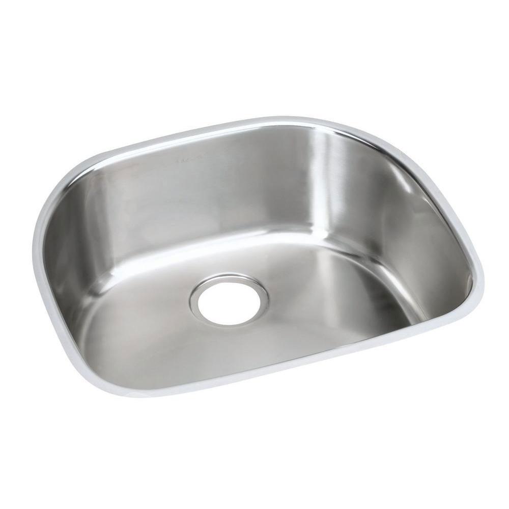 Elkay Harmony Undermount Stainless Steel 23 56x21 19x10 0 Hole Single Bowl Kitchen Sink In Satin 781133