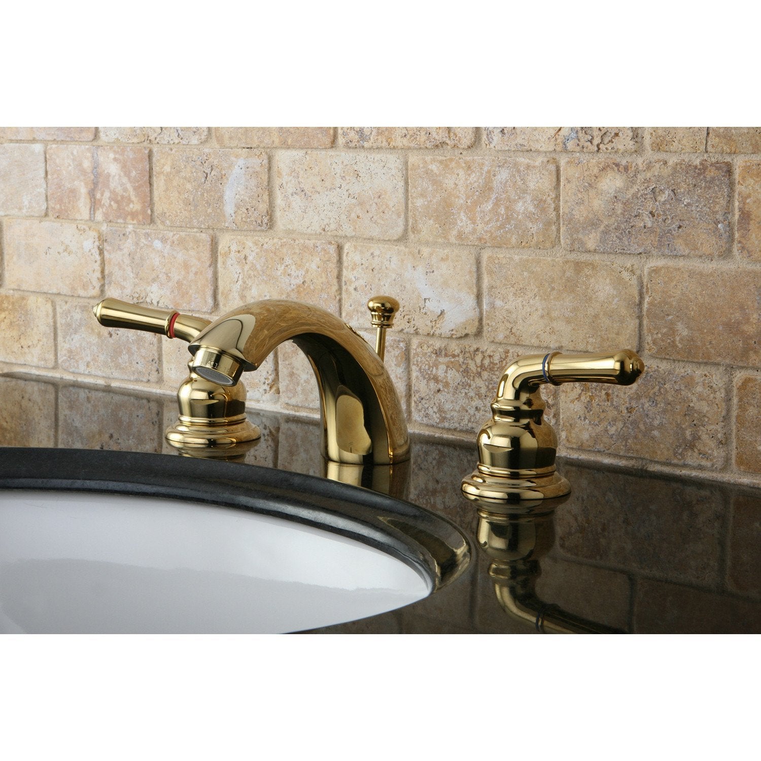 Kingston Polished Brass 4" 8" Mini Widespread Bathroom Faucet w