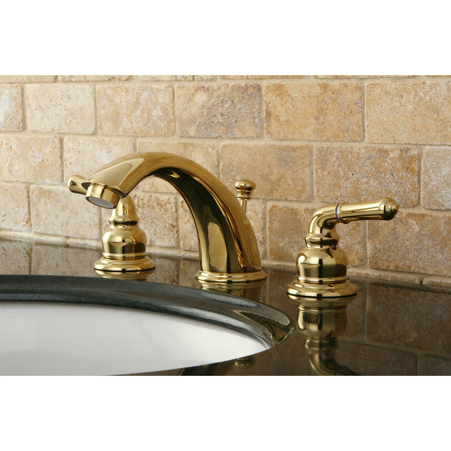 Kingston Polished Brass 8" 16" Widespread Bathroom Faucet w Pop up