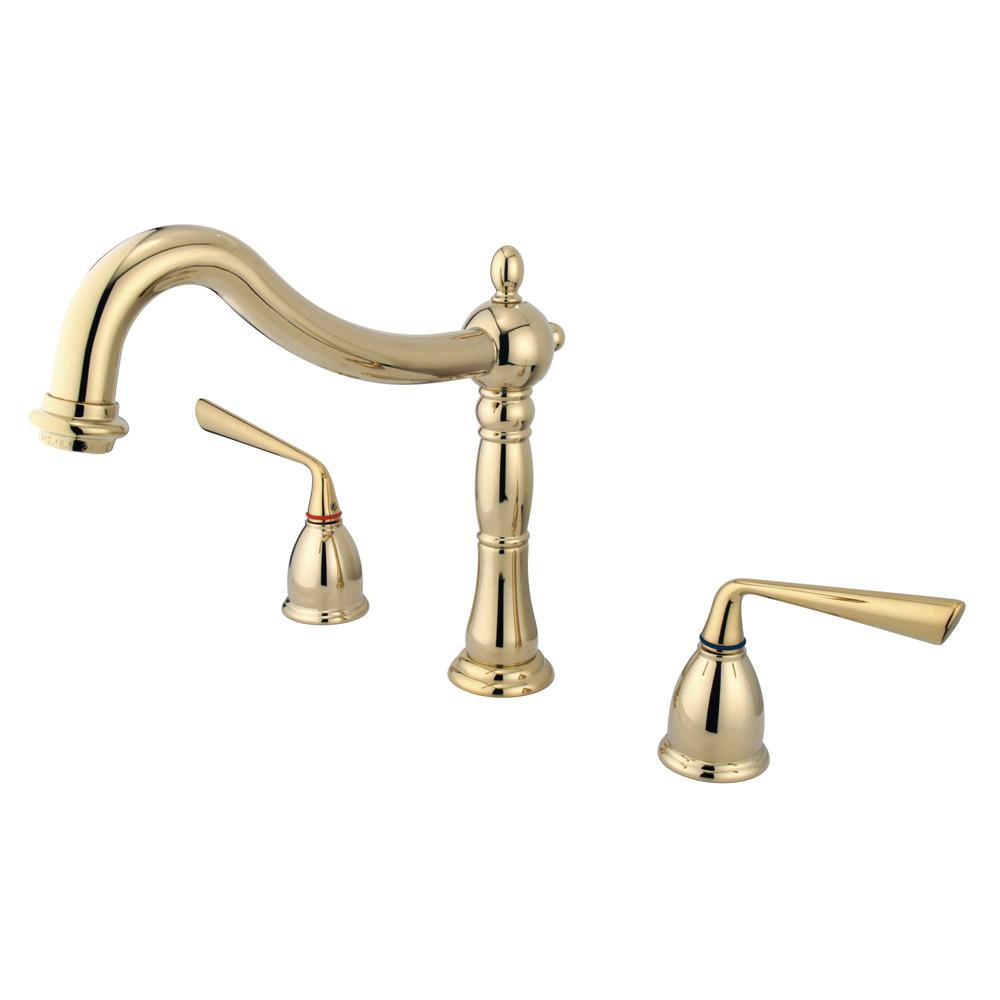 Kingston Silver Sage Polished Brass Bathroom Roman Tub Filler