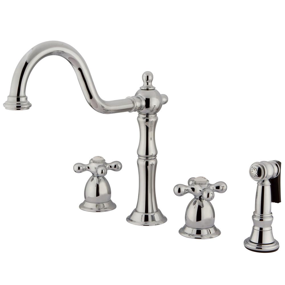 Kingston Chrome Double Handle Kitchen Faucet with Brass ...