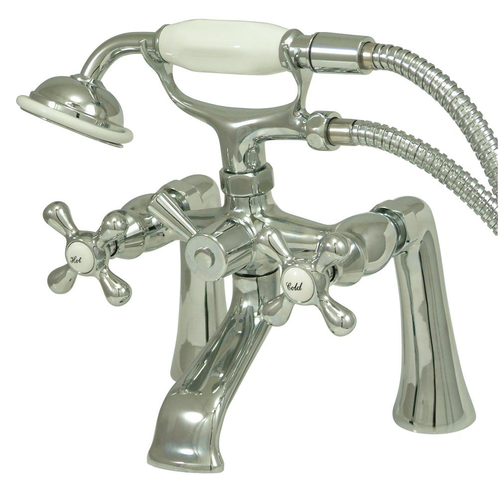 Kingston Brass Chrome Deck Mount Clawfoot Tub Faucet W Hand Shower