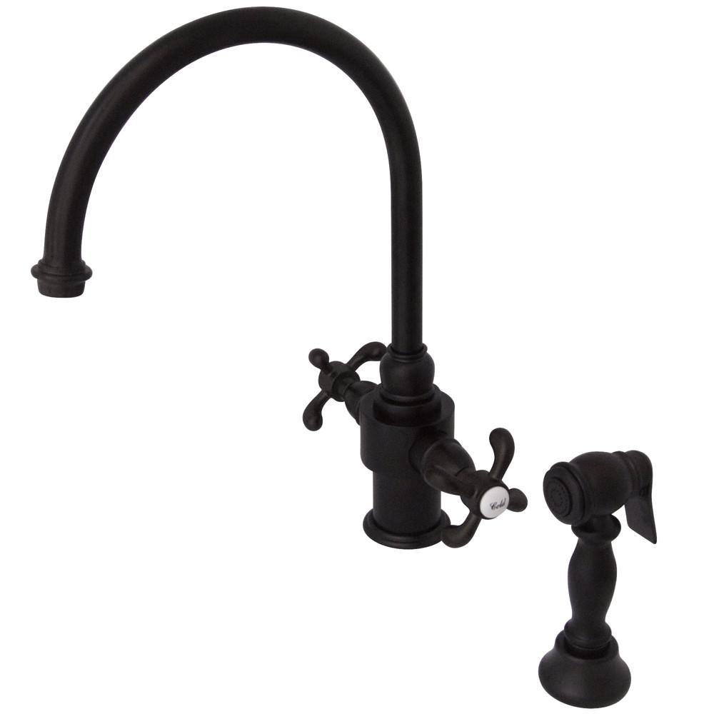 Kingston Oil Rubbed Bronze French Country Kitchen Faucet W Sprayer