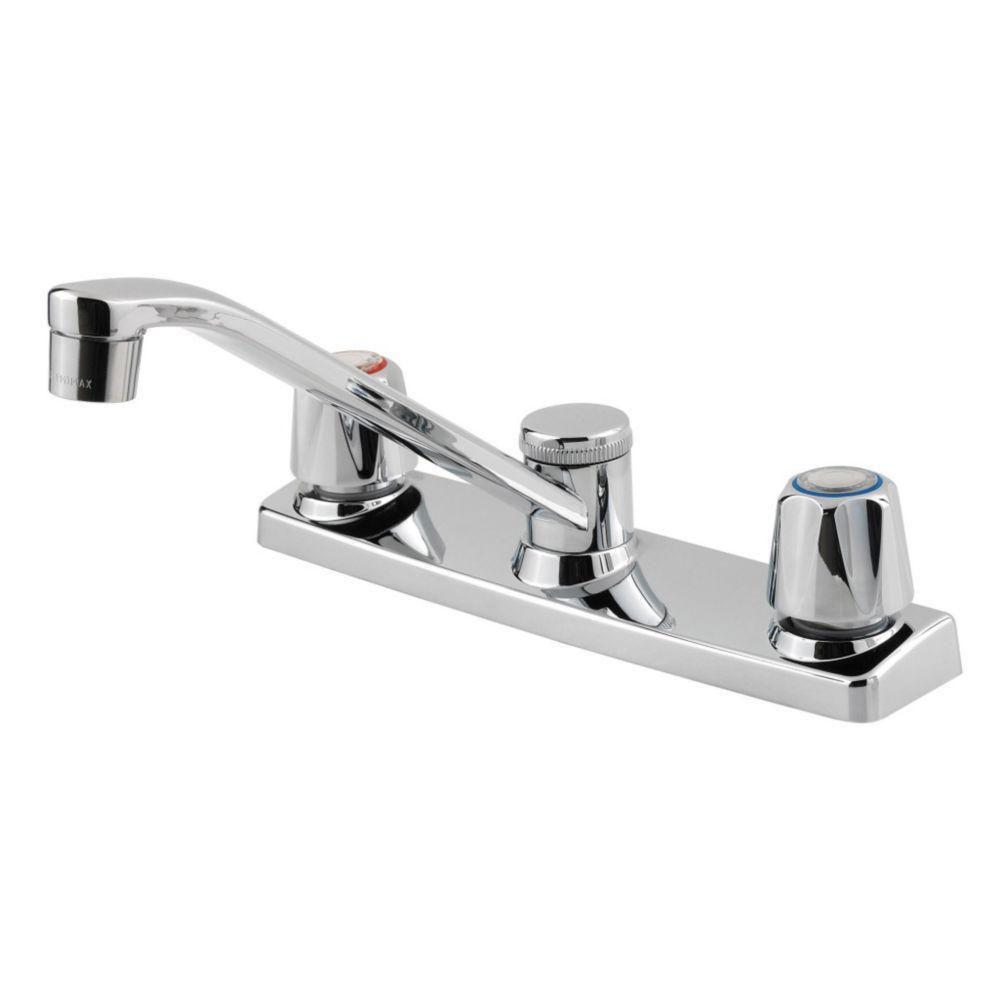 Price Pfister Pfirst Series 2 Handle Kitchen Faucet In Polished Chrome Faucetlistcom