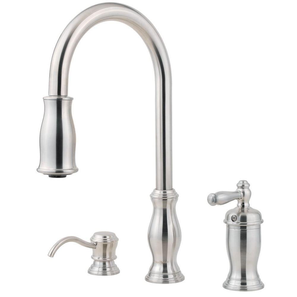 Price Pfister Hanover Single Handle Pull Down Sprayer Kitchen Faucet W Faucetlistcom