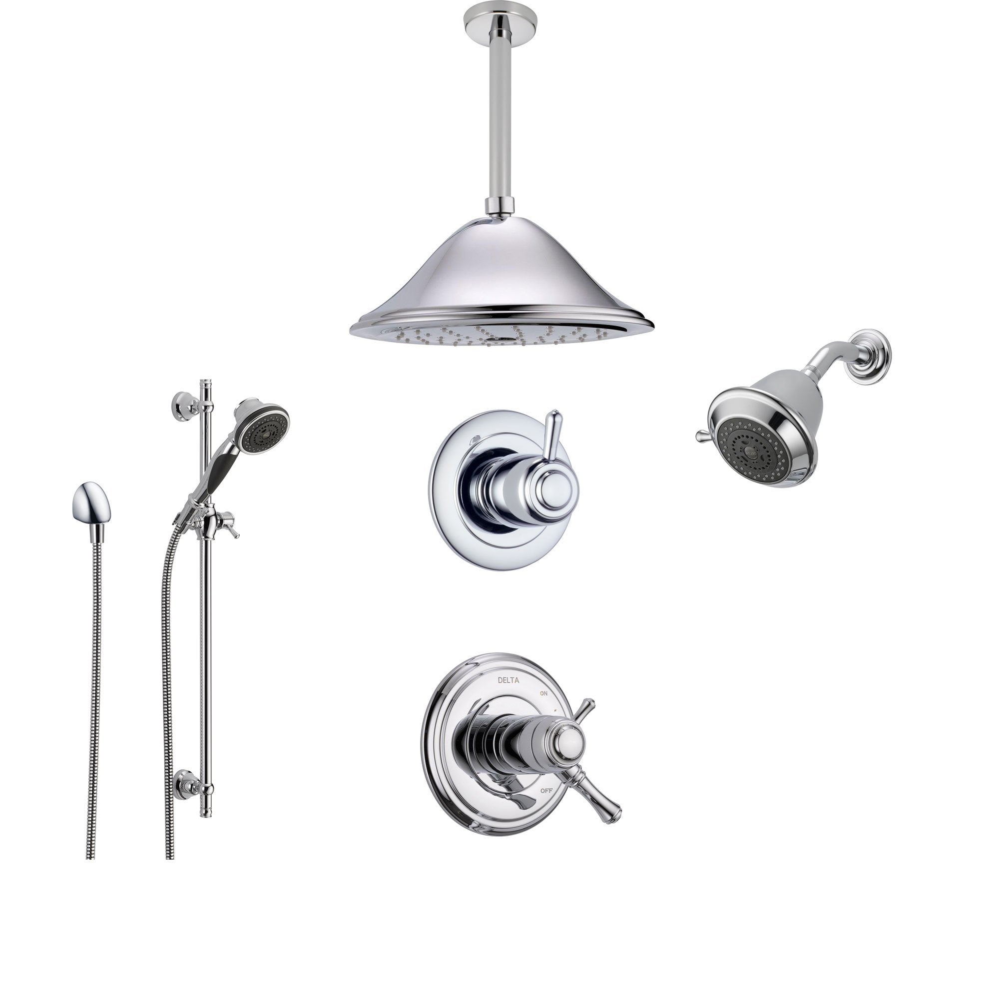 Delta Cassidy Chrome Shower System With Thermostatic Shower Handle