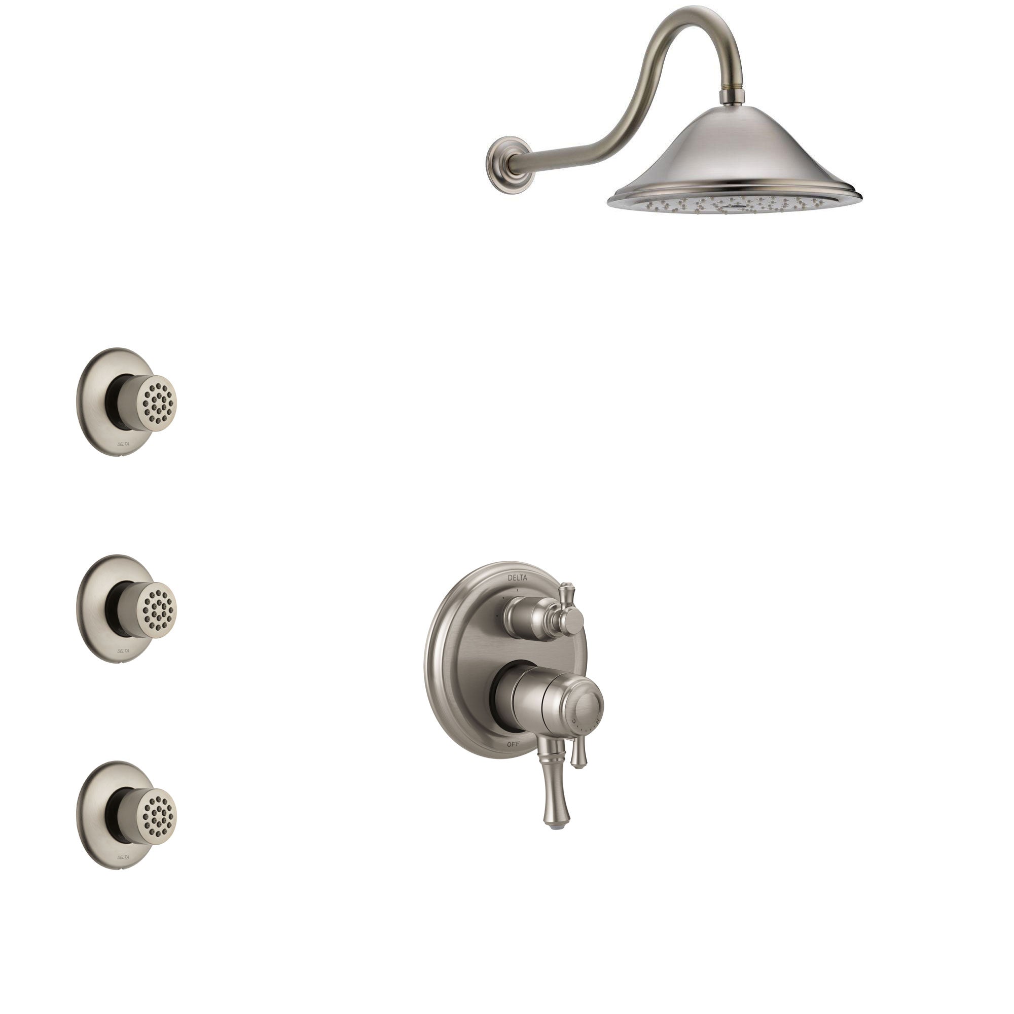 Delta Cassidy Stainless Steel Finish Shower System With Dual Control H   SS27897SS3 