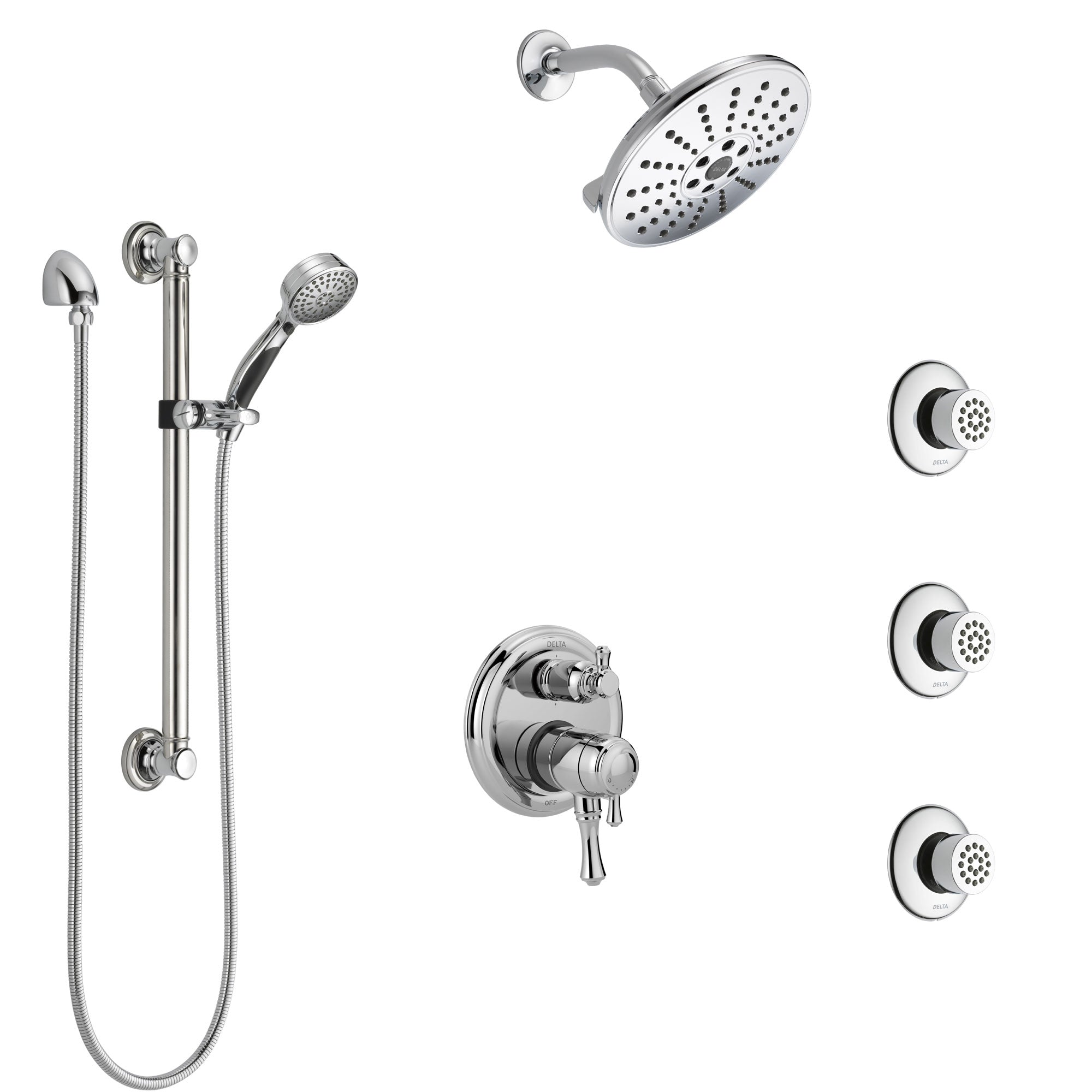 Delta Cassidy Chrome Shower System With Dual Control Handle Integrate   SS279975 