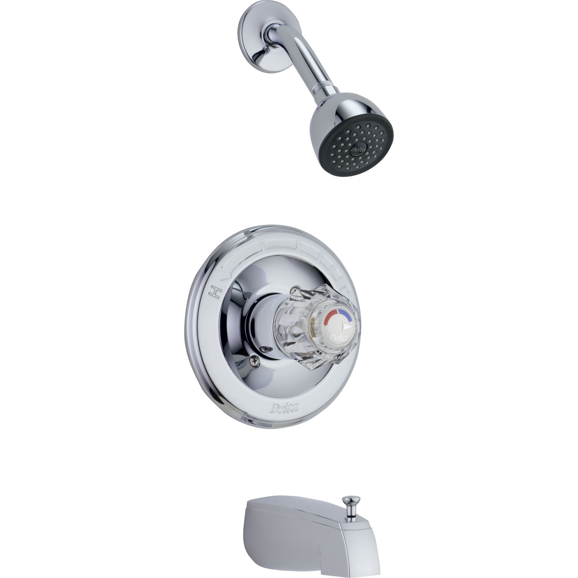 Delta Classic Chrome Single Control Knob Tub And Shower Faucet