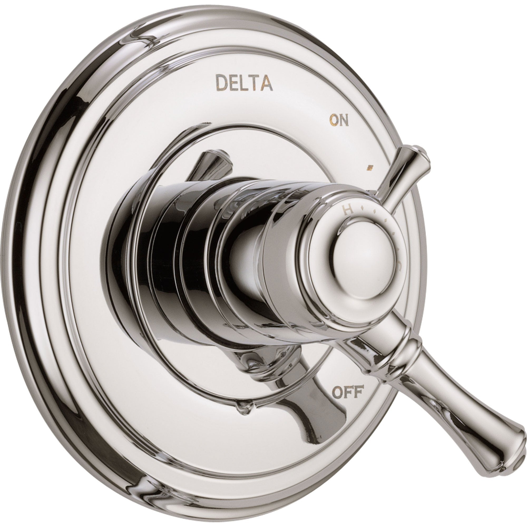 Delta Cassidy Two Handle Polished Nickel Shower Valve Control Trim