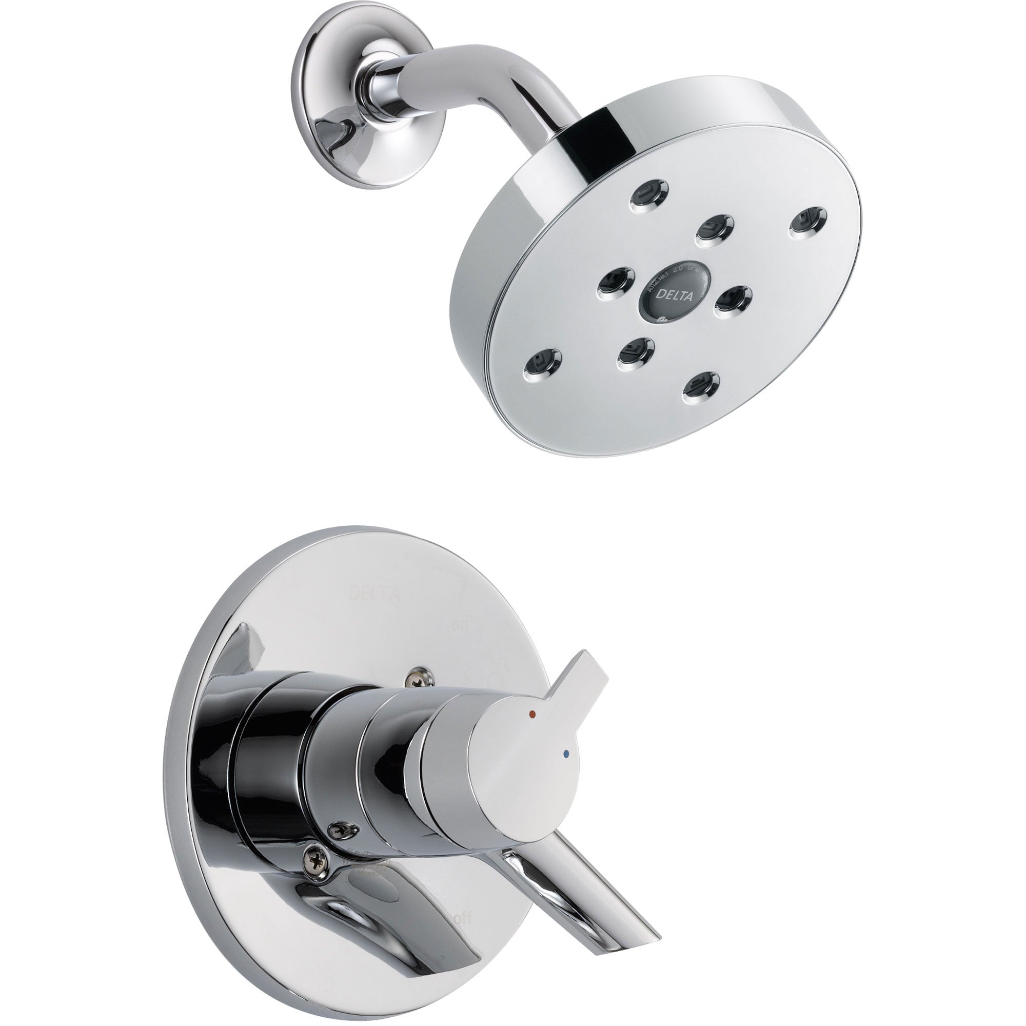 Delta Compel Dual Control Temp Volume Chrome Shower Faucet Trim