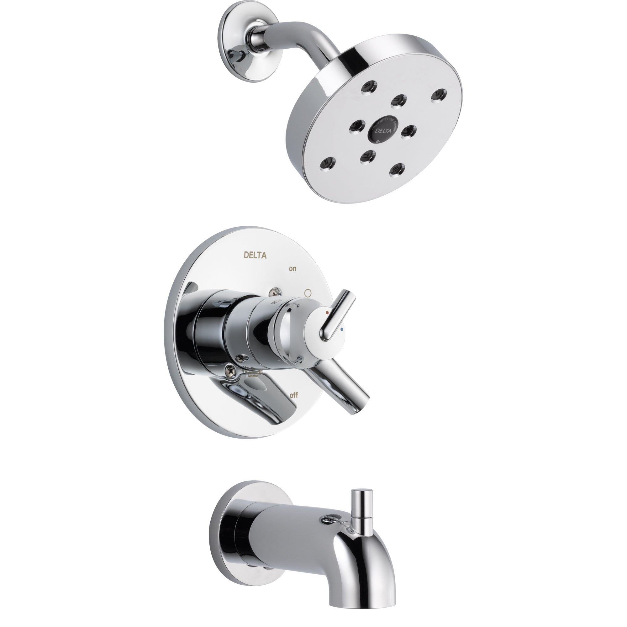 Delta Trinsic Chrome Dual Control Modern Tub And Shower Faucet