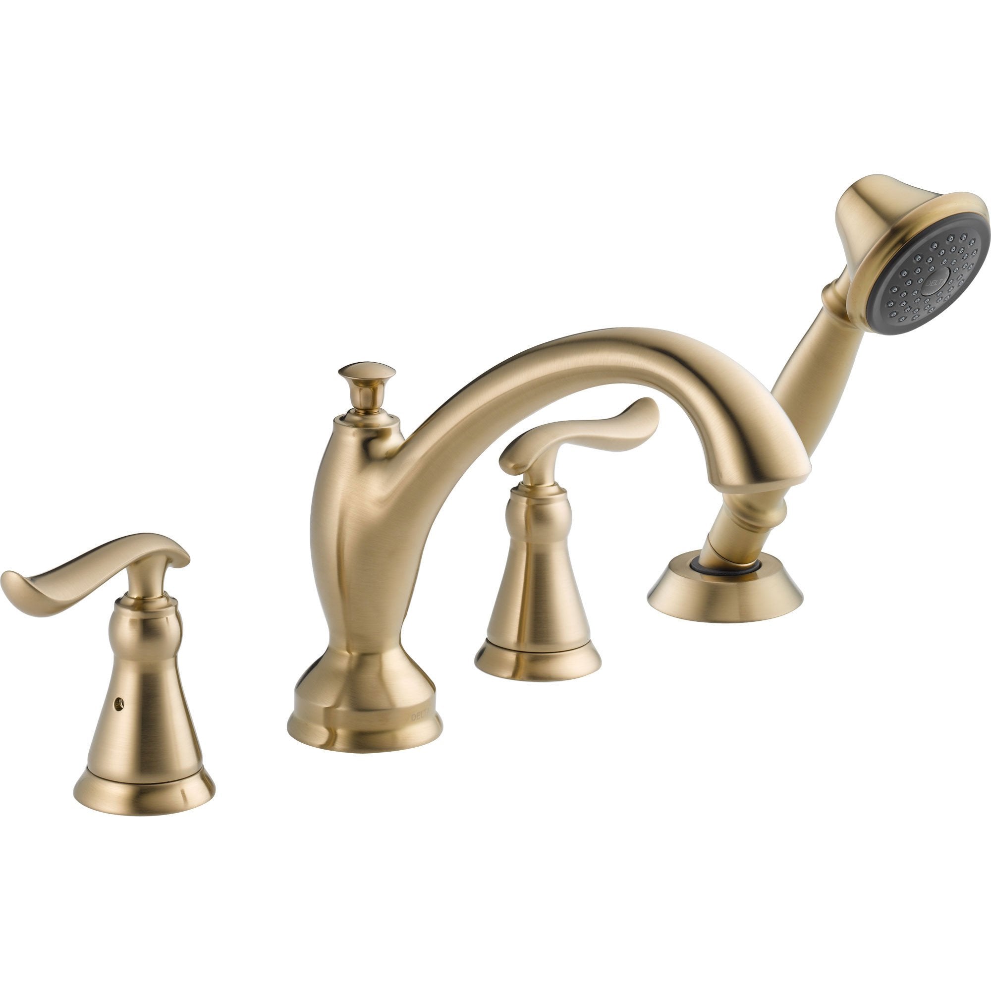 Delta Linden Champagne Bronze Roman Tub Faucet with Hand Shower