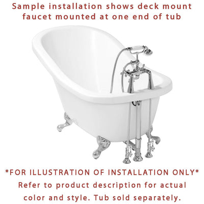 Polished Brass Deck Mount Clawfoot Tub Faucet Package W