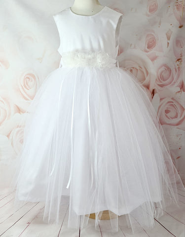 flower girls white tulle dress