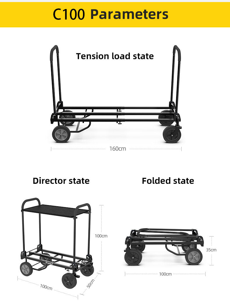 Lightweight Portable Production Cart That’s Expandable and Foldable