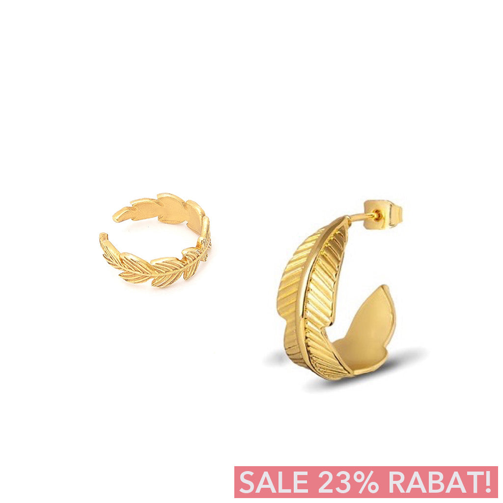 Billede af #DoubleFeather Øreringe / Earcuffs - 2 pak - Forgyldt - SPAR 49 KR.