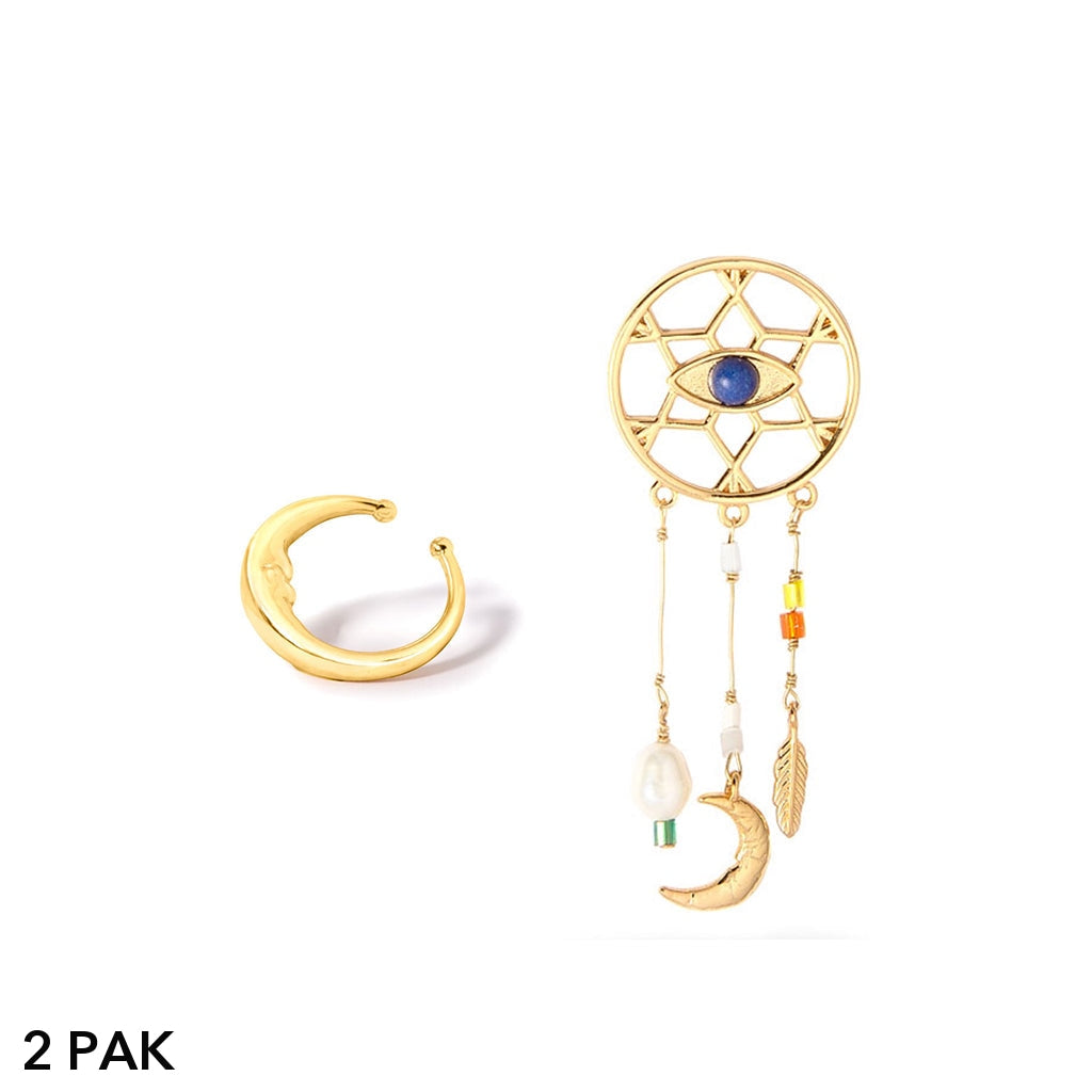 Billede af #DreamyMoon Øreringe / cuff- 2 pak - 18 karat forgyldt - SPAR 79 KR.