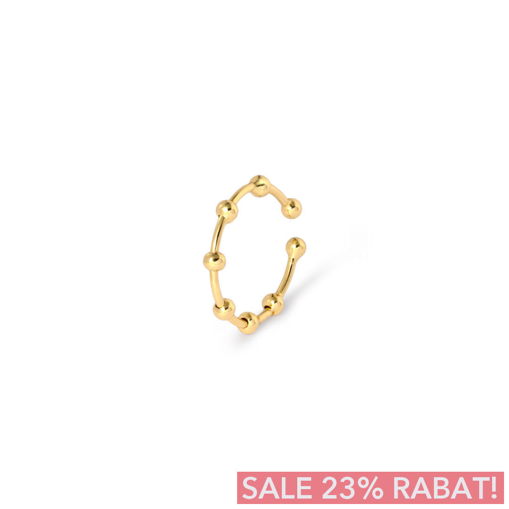 Billede af #DotOnDot fingerring / Cuff - onesize - regulerbar størrelse - 18 karat forgyldt Sterling sølv