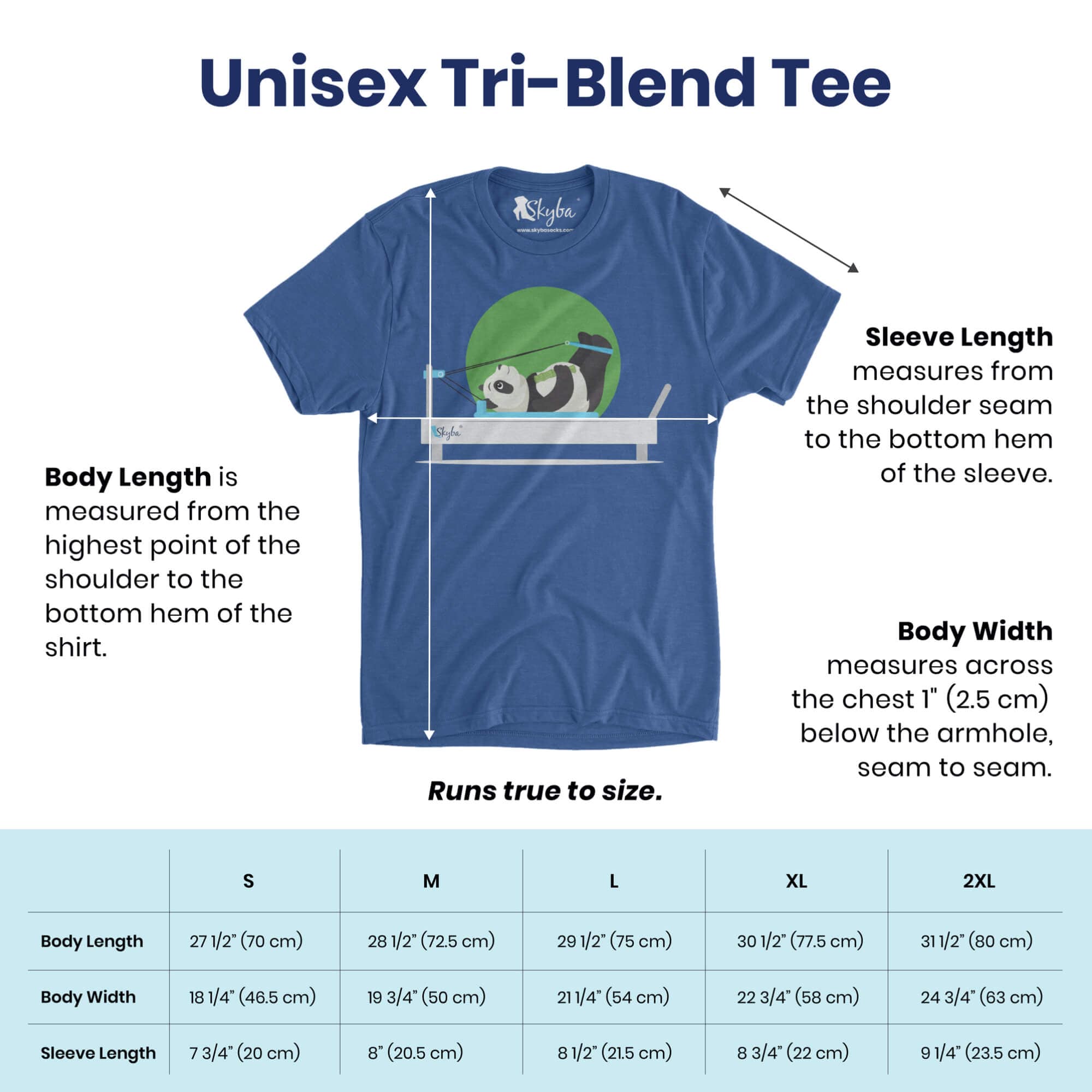 Panda Standing Side Split - Tri Blend Tee Skyba Tri-Blend Tee