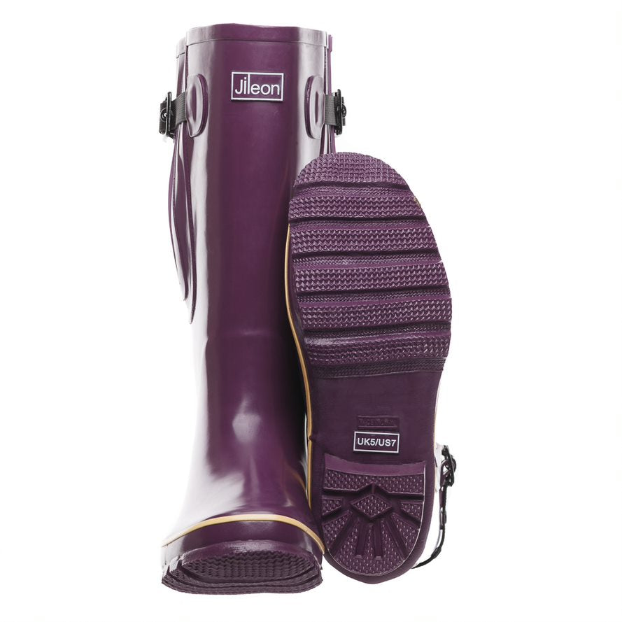 wide calf purple boots