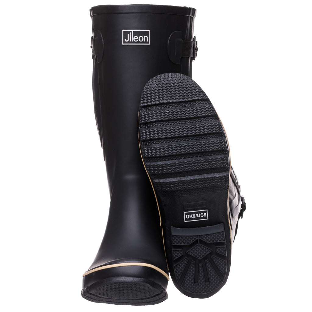 Extra Wide Calf Rain Boots in Black - 23 Inch Calf Fit- Wide in Foot ...