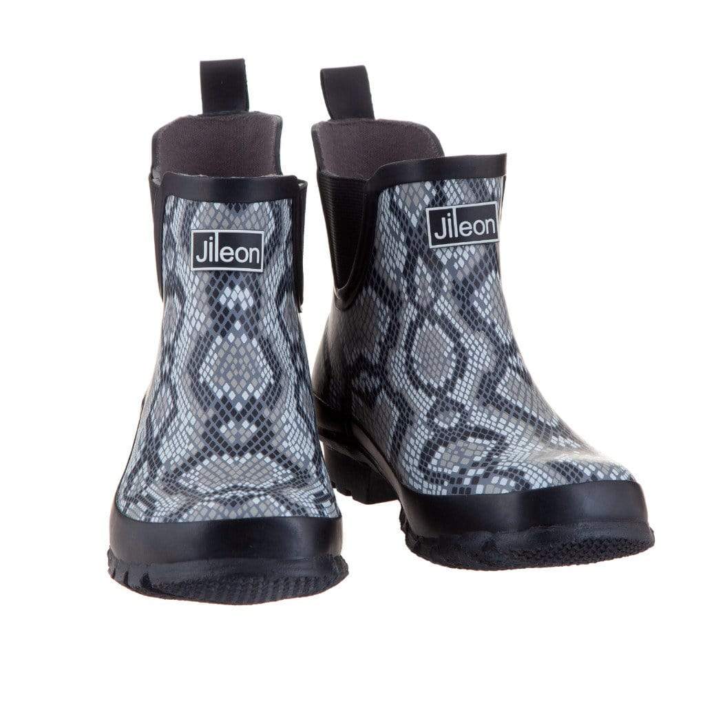 snakeskin rain boots