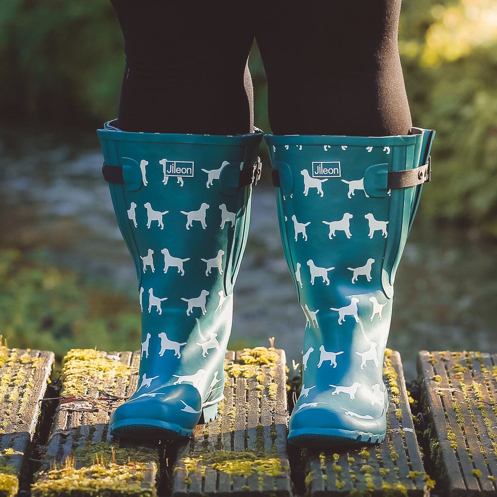 Extra Wide Calf Women's Rain Boots - Purple - 23 inch Calf - Wide in Foot  and Ankle – Jileon RainBoots