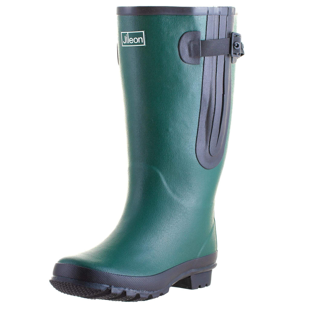 Extra Wide Calf Rain Boots - Green - Fit 23 inch Calf – Jileon RainBoots