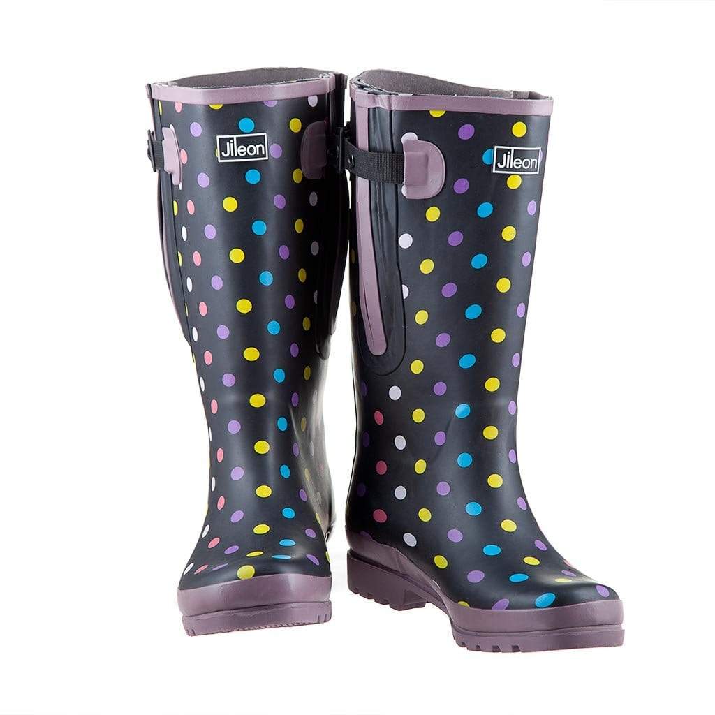 Extra Wide Calf Rain Boots in Black - 23 Inch Calf Fit- Wide in Foot and  Ankle – Jileon RainBoots