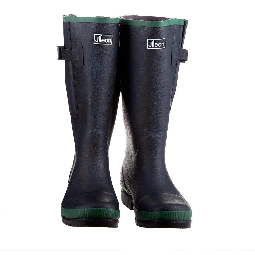 Extra Wide Calf Neoprene Rubber Rain Boots - Green - Up to 20 inch