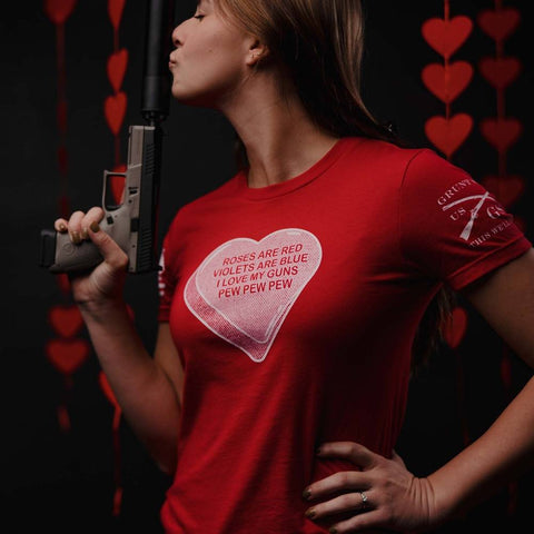 Valentine's Day Shirts for Women that Love Guns