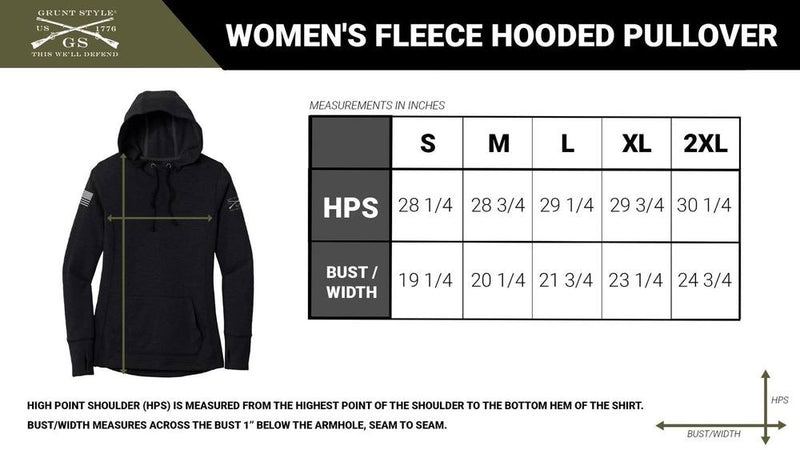 Size Chart Women Fleece Hooded Pullover – Grunt Style, LLC