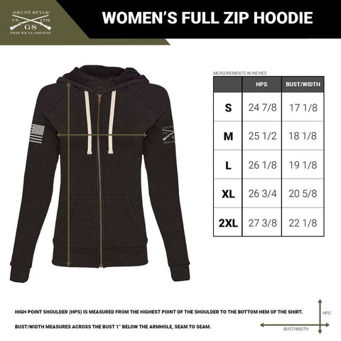 Size Chart  Women Full Zip Hoodie – Grunt Style, LLC