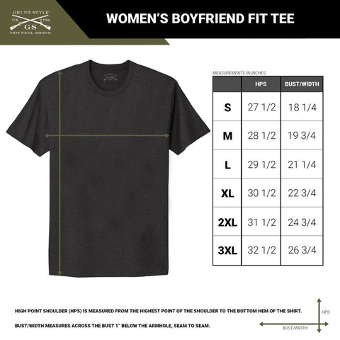 Size Chart | Women's Boyfriend Fit – Grunt Style, LLC