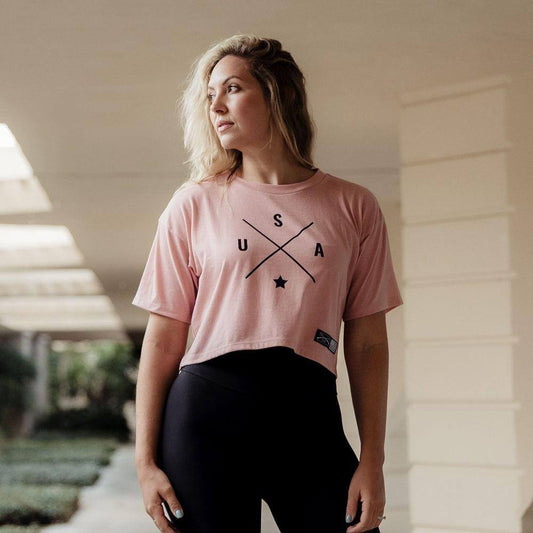 Women's Beautiful Badass Cropped T-Shirt - Desert Pink