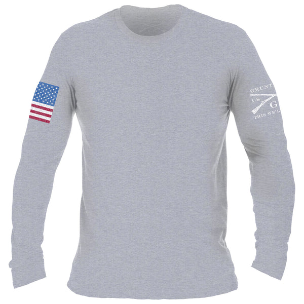 Load image into Gallery viewer, Full Color Flag Basic Long Sleeve - Heather Grey
