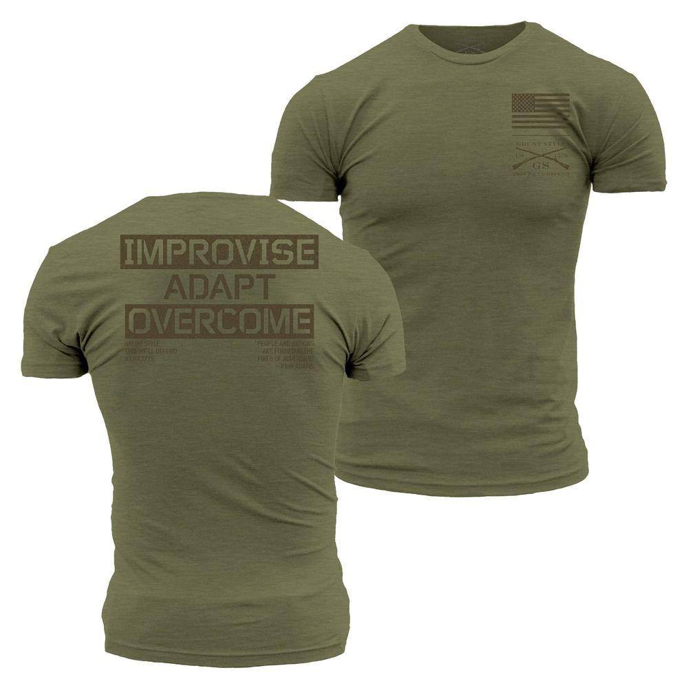 Image of Improvise Adapt Overcome Men's Tee - Military Green