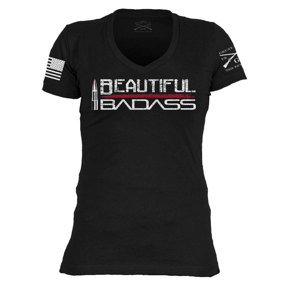 Image of Women's Beautiful Badass V-Neck - Black