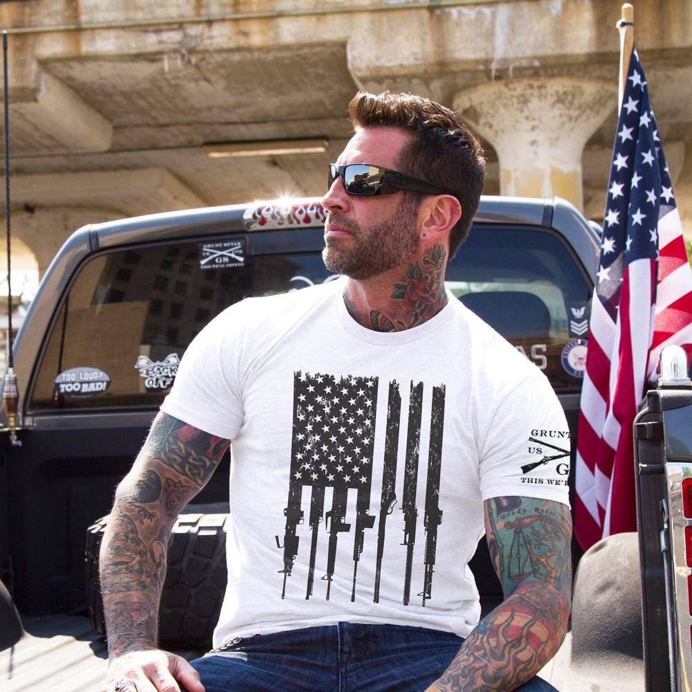 american flag rifle shirt