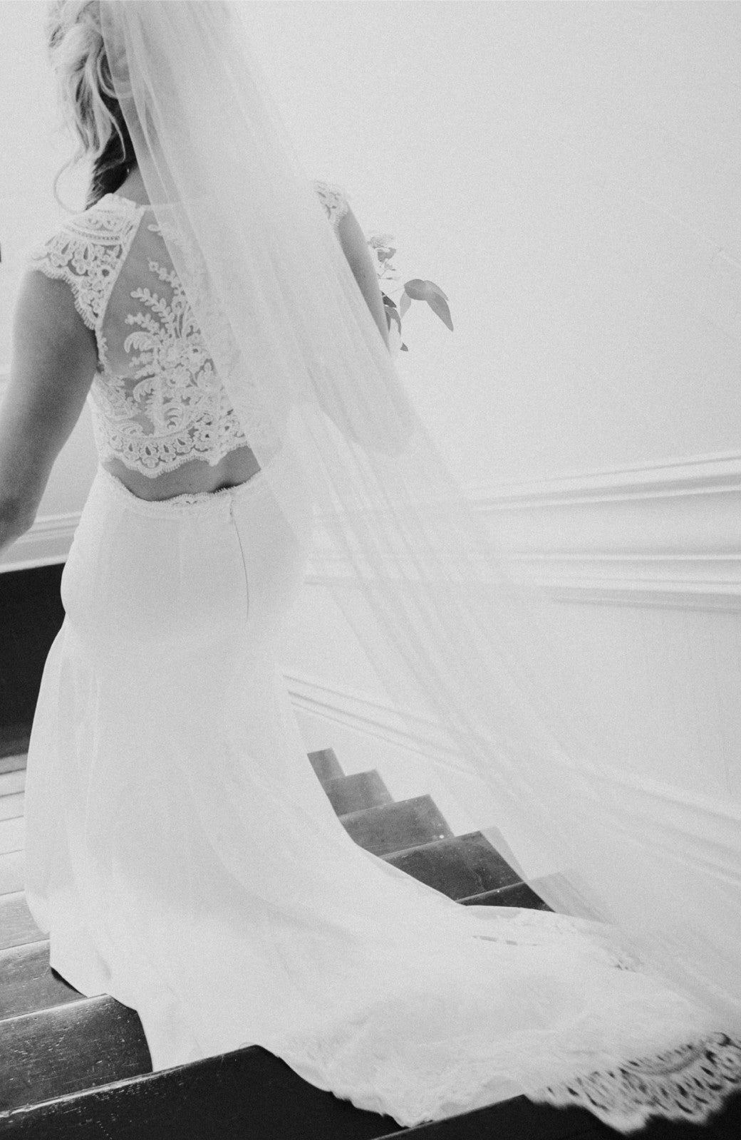 black and white wedding veil