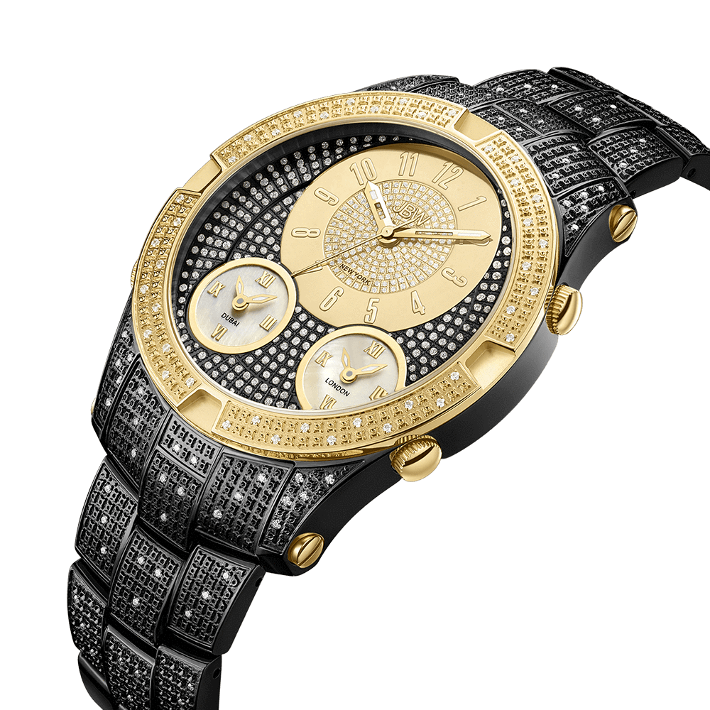 black and gold diamond watch