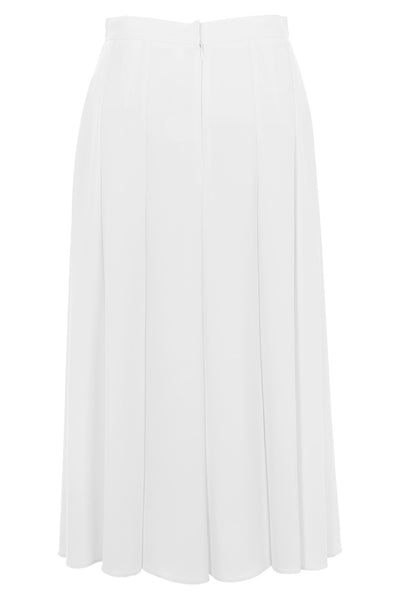 Busy Clothing Womens White Long Flared Panelled Skirt with Elastane