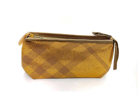 Burberry Large Metallic Gold Travel Toiletry Makeup Bag Pouch – DealJock