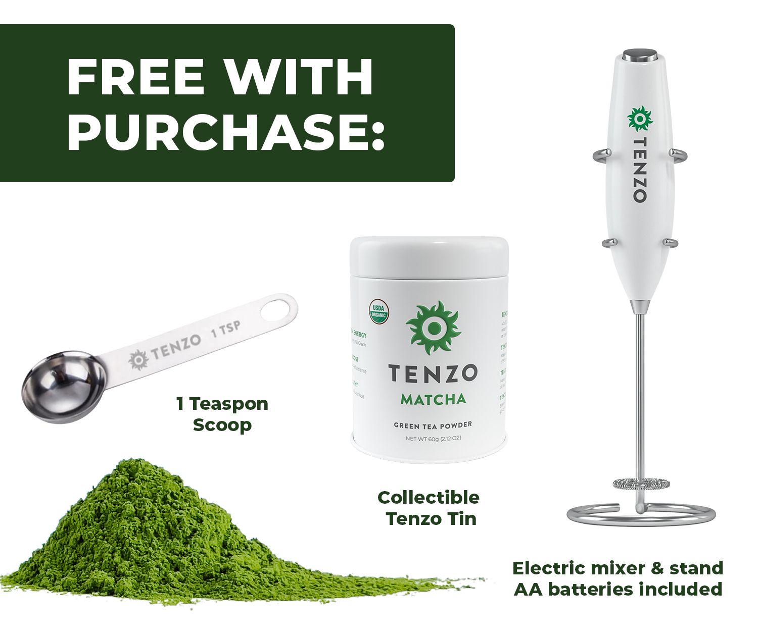  Tenzo Electric Matcha Whisk and Milk Frother