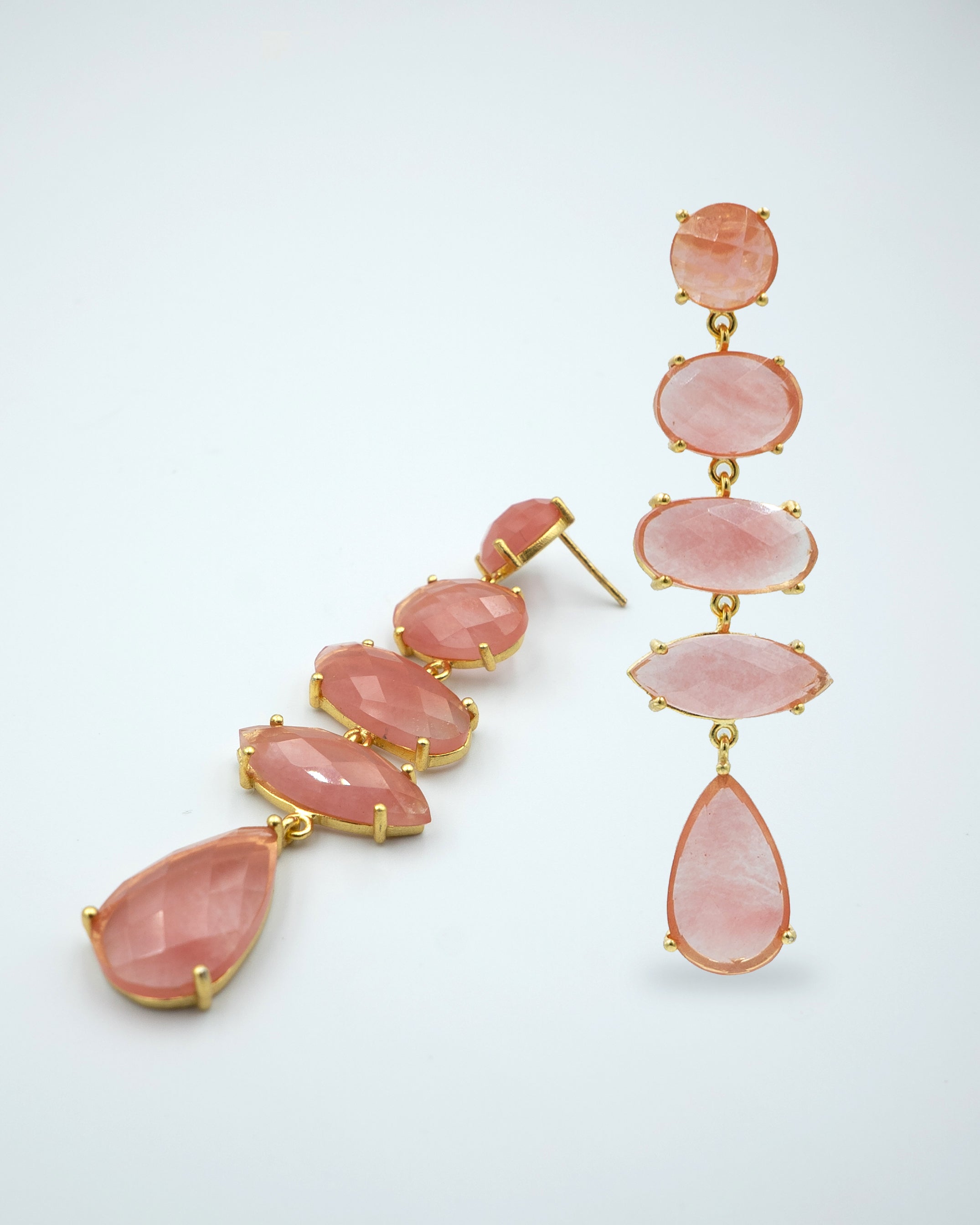 Long pink natural stone earrings | TIAHRA jewelry Madrid – TIAHRA Joyas  Madrid