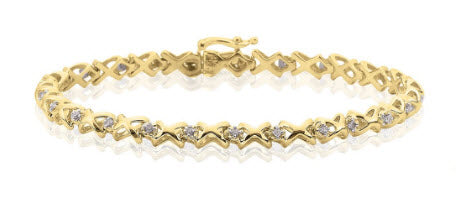 10K YELLOW GOLD 1/4 CT. DIAMOND TENNIS BRACELET - KATARINA